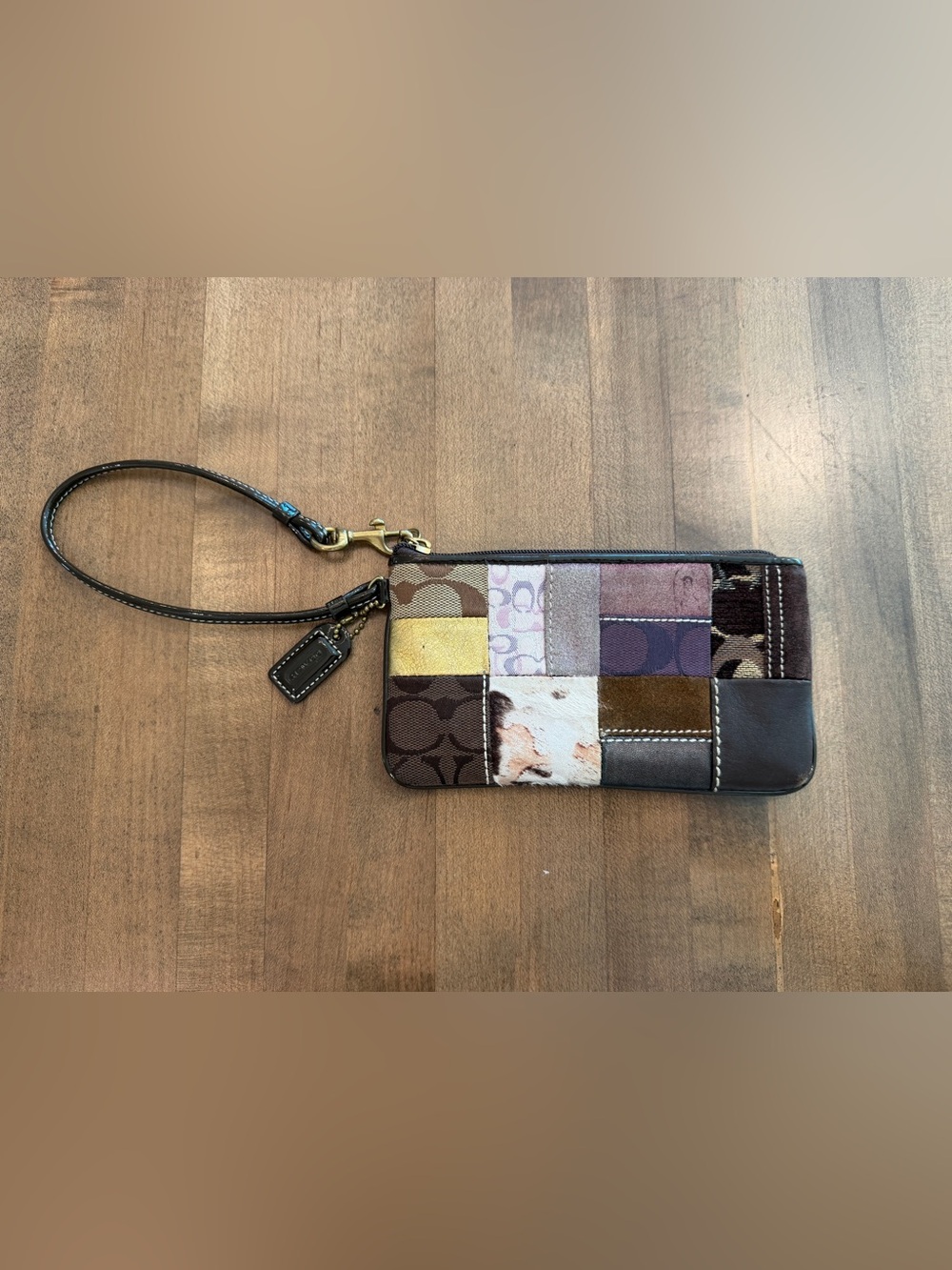Vintage Coach Patchwork Wristlet